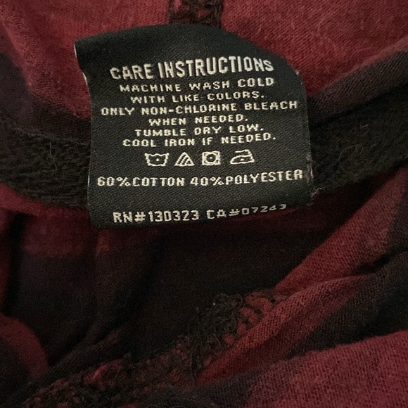 Zoo York Maroon-Black Striped Hooded T-Shirt - Picture 4 of 4